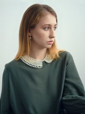 Колье «Жемчужное ассорти» воротничок ажур, шар №2,4,6, белое, L= 36 см