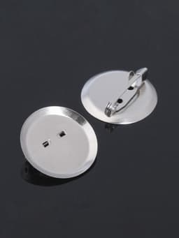 Основа для броши с круглым основанием СМ-367, (набор 5 шт.) 35 мм, цвет серебро