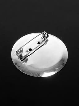 Основа для броши с круглым основанием СМ-367, (набор 5 шт.) 35 мм, цвет серебро