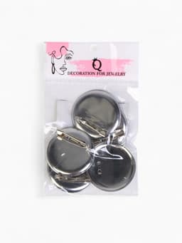 Основа для броши с круглым основанием СМ-367, (набор 5 шт.) 35 мм, цвет серебро