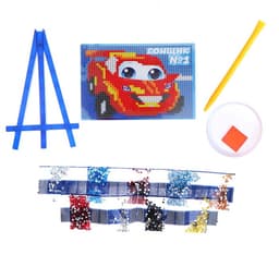 Алмазная мозаика с частичным заполнением на подставке для детей «Гонщик», 10×15 см