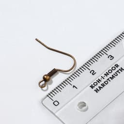 Швензы для сережек-крючки с бусиной (набор 5 пар), цвет чернёная медь