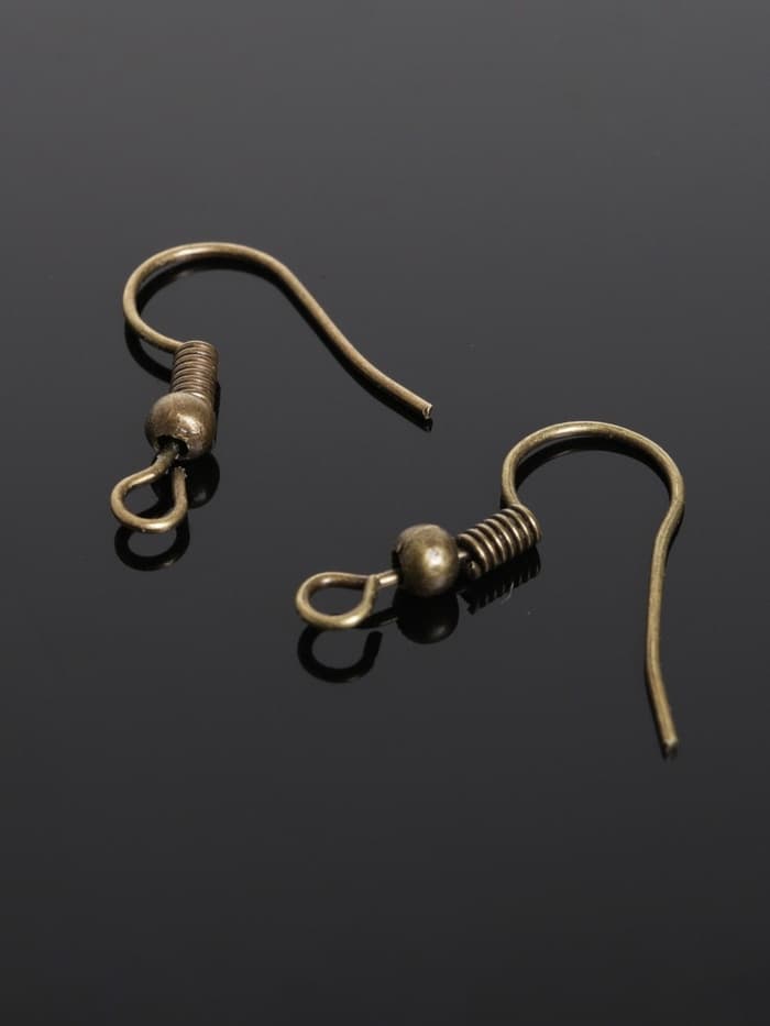 Швензы для сережек-крючки с бусиной (набор 5 пар), бронз