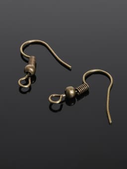Швензы для сережек-крючки с бусиной (набор 5 пар), бронз