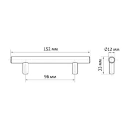 Ручка-рейлинг CAPPIO FRIDA, нержавеющая сталь, d=12 мм, м/о 96 мм, цвет матовый никель
