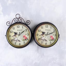 Часы настенные интерьерные «Птички», двусторонние, на подвесе, бесшумные, плавный ход, 24×40 см, циферблат d=17 см, от батареек 2×АА