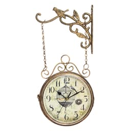 Часы настенные интерьерные «Птичка в клетке», двусторонние, на подвесе, бесшумные, плавный ход, 23×44 см, d=17 см, от батареек 2×АА