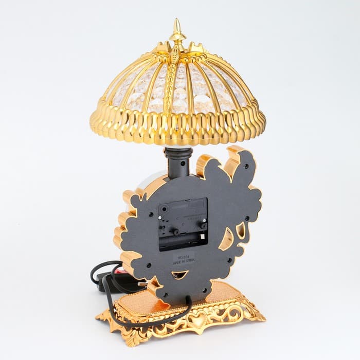 Часы настольные "Каминные. Попугаи", светильник, будильник, E14, 60 Вт, 16×31 см