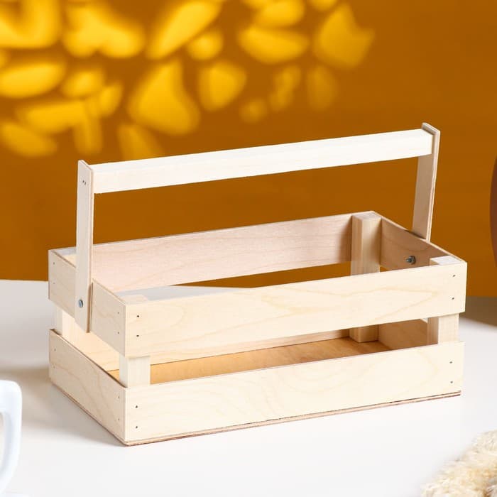 Подарочный ящик «Двушка», 24.5×13.5×9 см, деревянный, с ручкой