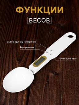 Мерная ложка Luazon LV-507, электронная, до 0.5 кг, белая