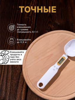 Мерная ложка Luazon LV-507, электронная, до 0.5 кг, белая