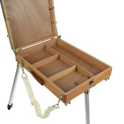 Этюдник, 33×46×13 см, максимальная высота ножек 83 см, металлические, телескопические, бук