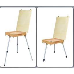 Этюдник, 33×46×13 см, максимальная высота ножек 83 см, металлические, телескопические, бук