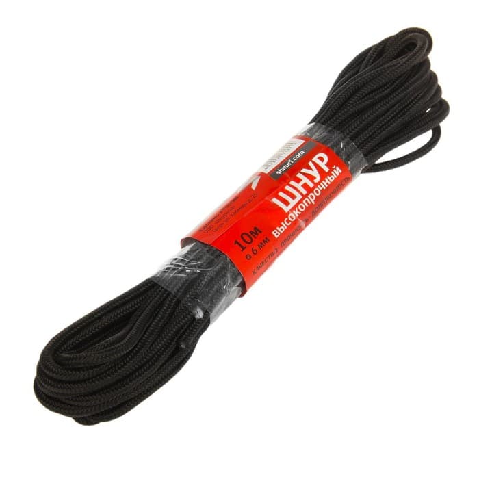 Шнур высокопрочный Доляна, d=6 мм, 10 м, МИКС