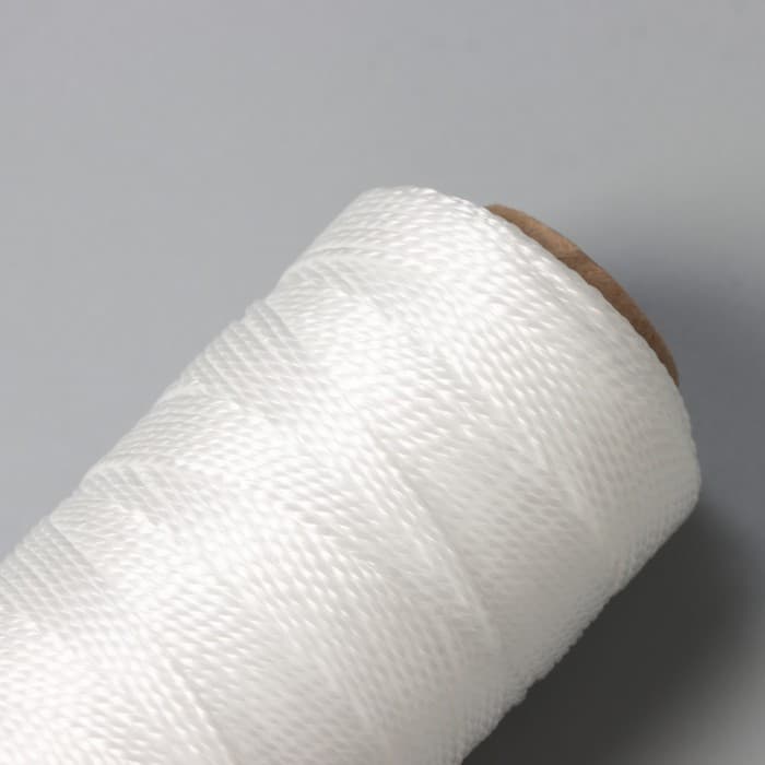 Нить крученая Доляна, 2-х прядная, ПП, d=1.3 мм, 200 м, белая