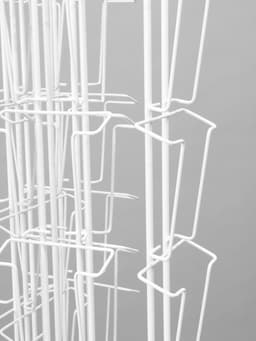 Стойка буклетница вращающаяся для открыток, напольная, 108 карманов (54 А5, 54 А6), 55.8×61.4×173.3 см, белая