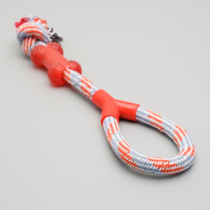 Игрушка тренировочная канатная с косточкой, до 120 г, до 40 см, микс цветов