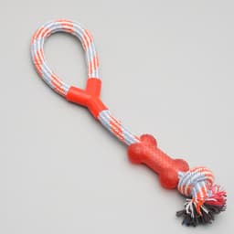 Игрушка тренировочная канатная с косточкой, до 120 г, до 40 см, микс цветов