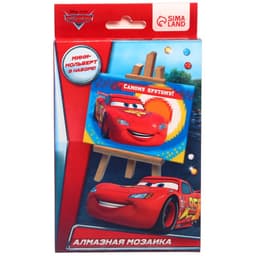 Алмазная мозаика с частичным заполнением для детей «Тачки», 16×10.5 см