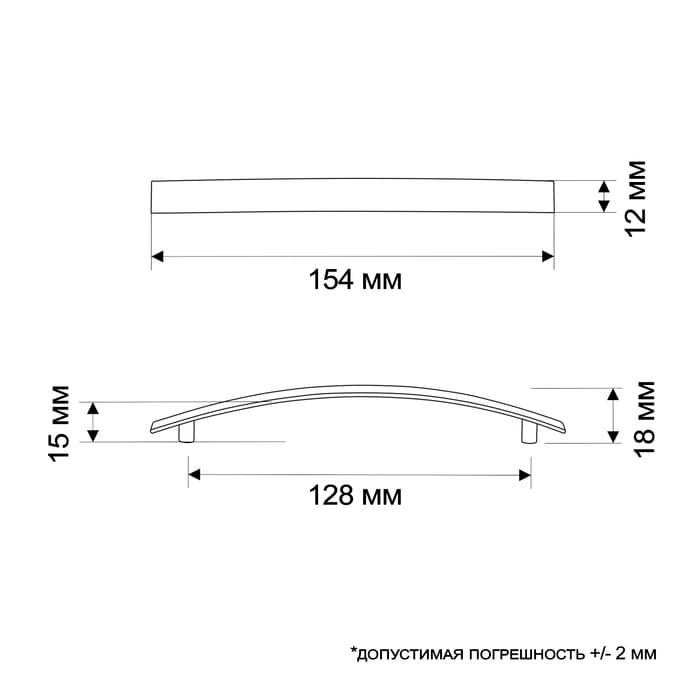 Ручка-скоба РС001, м/о 128 мм, цвет золото