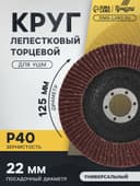 Круг лепестковый торцевой конический ТУНДРА, 125×22 мм, Р40