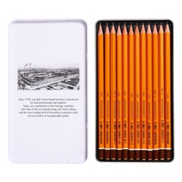 Набор карандашей чернографитных Koh-i-Noor 1502/III, 12 штук, разной твёрдости, шестигранные, деревянные, в металлическом пенале