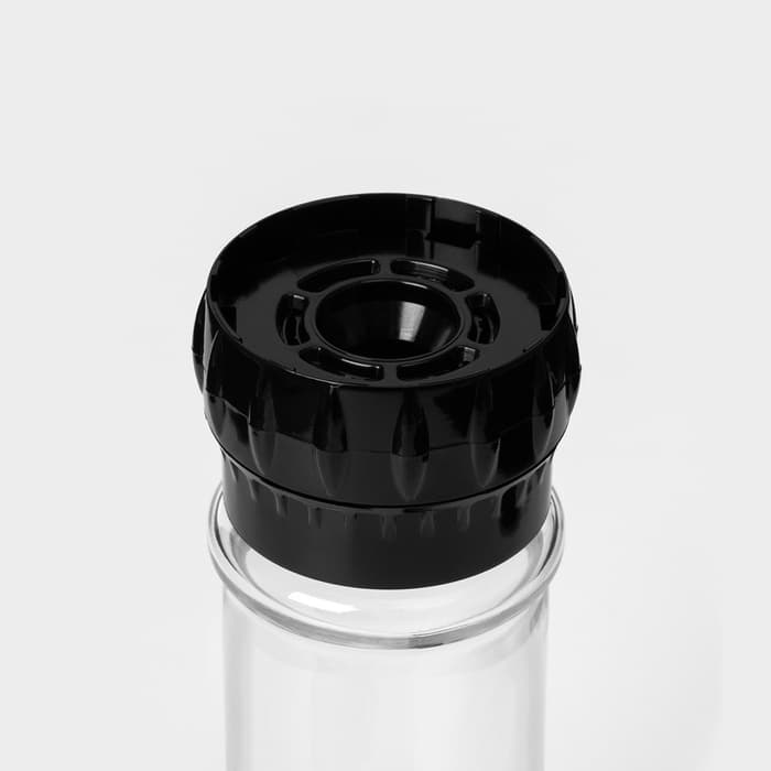 Мельница для специй, пластиковый механизм, 115 мл (45-80 гр), цвет чёрный