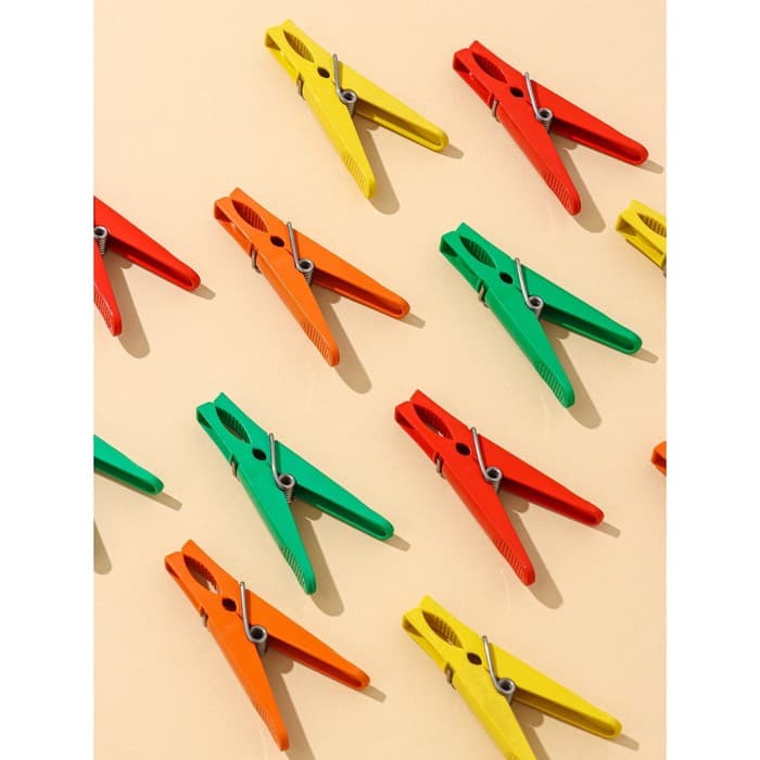 Прищепки бельевые «Пингвин», 8 см, 12 шт., цвет МИКС