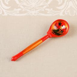 Сахарница дерево хохлома «Красота» с ложкой, 10×9 см