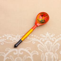 Сахарница дерево хохлома «Красота» с ложкой, 10×9 см