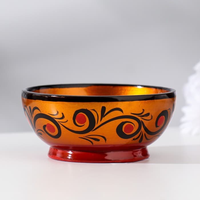 Розетка дерево хохлома, 10×4 см