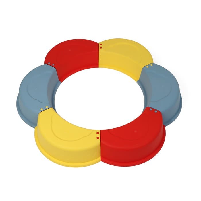 Песочница детская пластиковая, без крышки, 147×147×18 см, МИКС, «Ромашка»