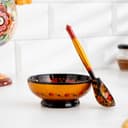 Набор посуды «Розетка с ложкой», дерево хохлома, 10×4×10 см, МИКС