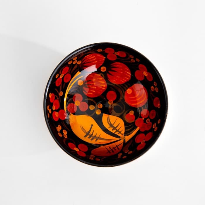 Набор посуды «Розетка с ложкой», дерево хохлома, 10×4×10 см, МИКС