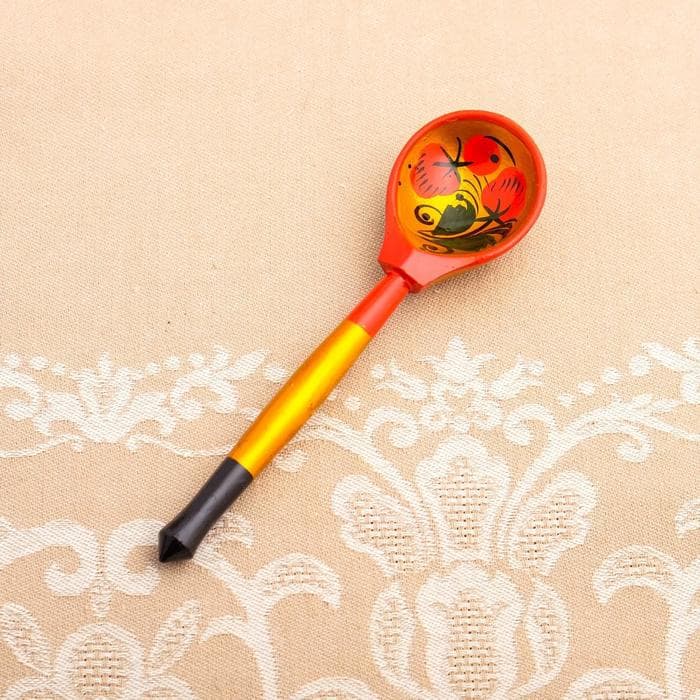 Набор посуды «Розетка с ложкой», дерево хохлома, 10×4×10 см, МИКС