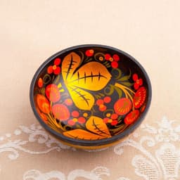 Набор посуды «Розетка с ложкой», дерево хохлома, 10×4×10 см, МИКС