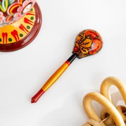 Набор посуды «Розетка с ложкой», дерево хохлома, 10×4×10 см, МИКС