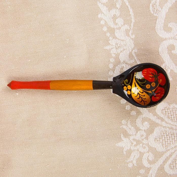 Набор посуды «Розетка с ложкой», дерево хохлома, 10×4×10 см, МИКС