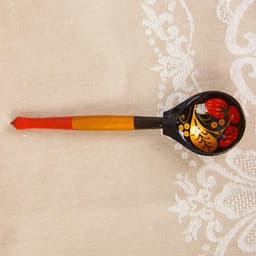 Набор посуды «Розетка с ложкой», дерево хохлома, 10×4×10 см, МИКС