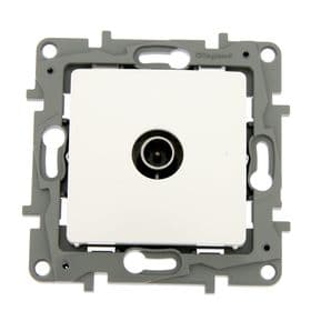 Розетка телевизионная Legrand Etika, скрытая, одноместная, 2 дБ, тип «звезда», белая, 672251