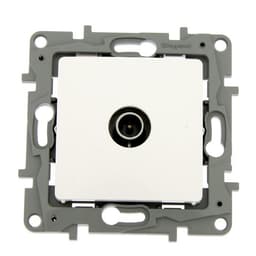 Розетка телевизионная Legrand Etika, скрытая, одноместная, 2 дБ, тип «звезда», белая, 672251