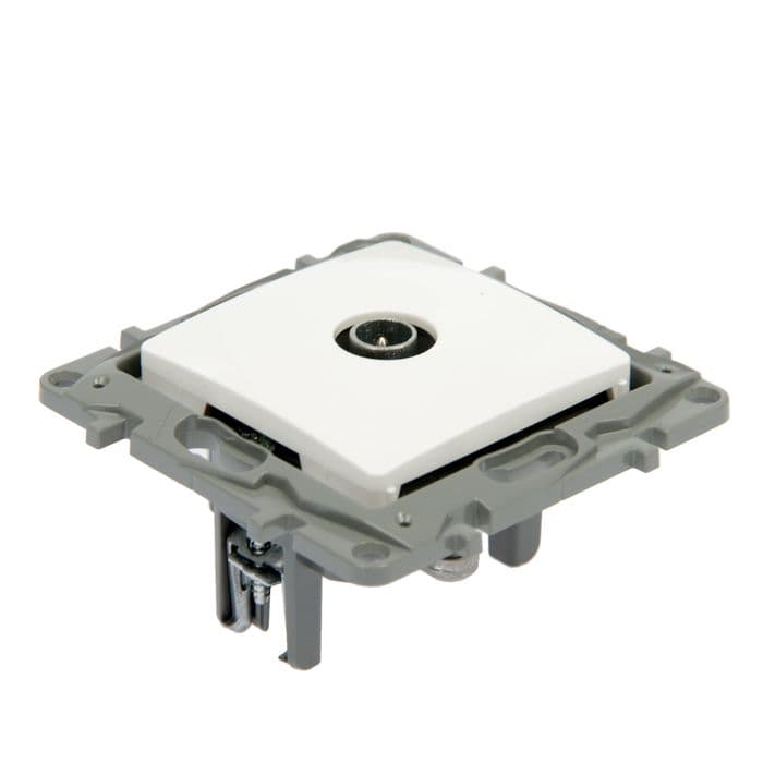 Розетка телевизионная Legrand Etika, скрытая, одноместная, 2 дБ, тип «звезда», белая, 672251