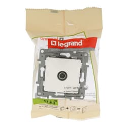 Розетка телевизионная Legrand Etika, скрытая, одноместная, 2 дБ, тип «звезда», белая, 672251