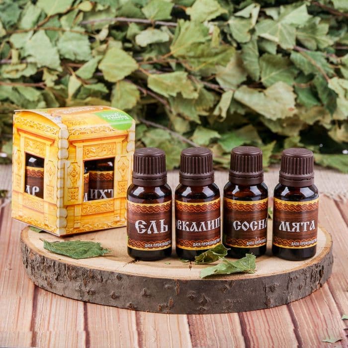 Набор эфирных масел, 4 шт. «Хорошо попариться» 15 мл