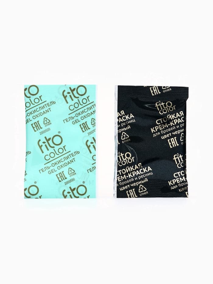 Крем-краска стойкая для бровей и ресниц Fito color, черный 1.0, 2×2 мл