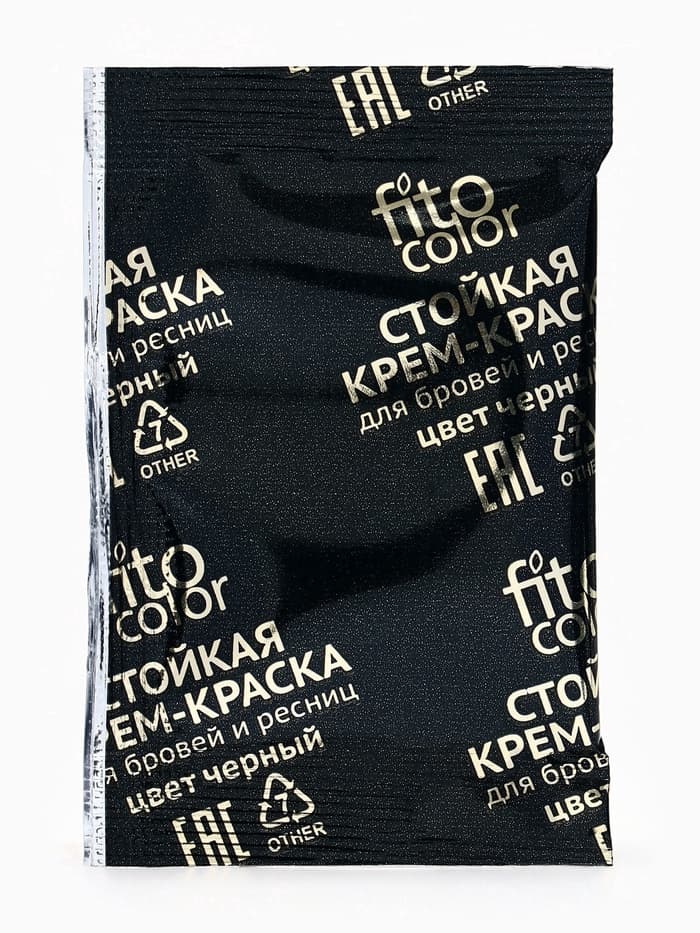 Крем-краска стойкая для бровей и ресниц Fito color, черный 1.0, 2×2 мл