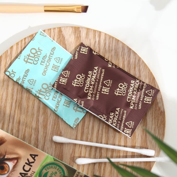 Крем-краска стойкая для бровей и ресниц Fito color, коричневый 3.0, 2×2 мл