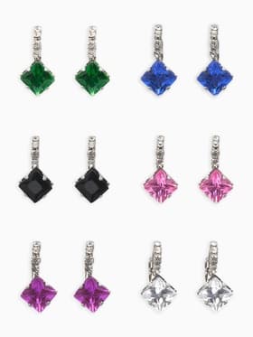 Серьги со стразами «Ромб», вечеринка, цвет МИКС