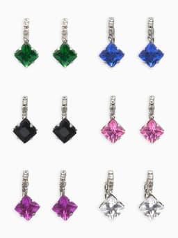 Серьги со стразами «Ромб», вечеринка, цвет МИКС