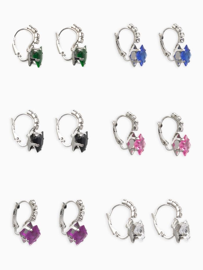 Серьги со стразами «Ромб», вечеринка, цвет МИКС